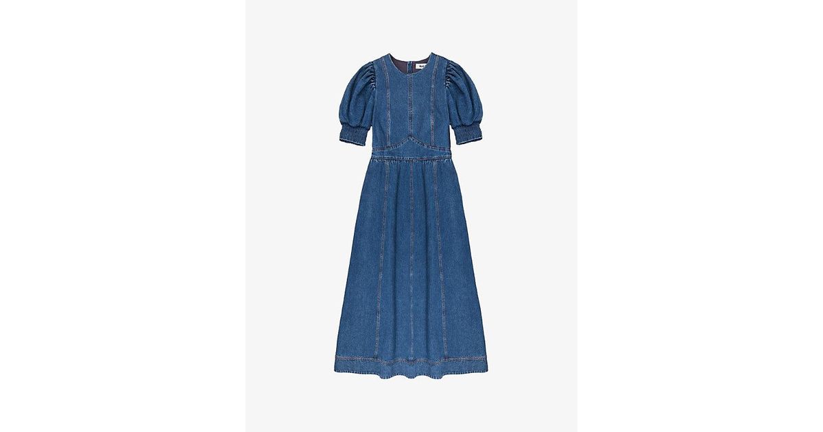 ro&zo denim dress Indigo Denim Racer Midi Dress Ro&Zo
