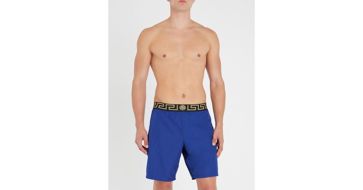 versace swim shorts blue