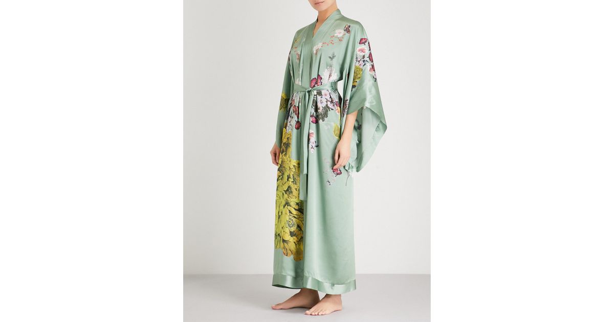 silk floral robe