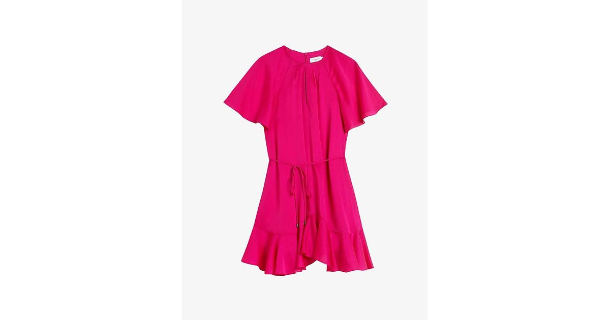Ted Baker Elsieee Cutout Stretchwoven Mini Dress in Pink Lyst