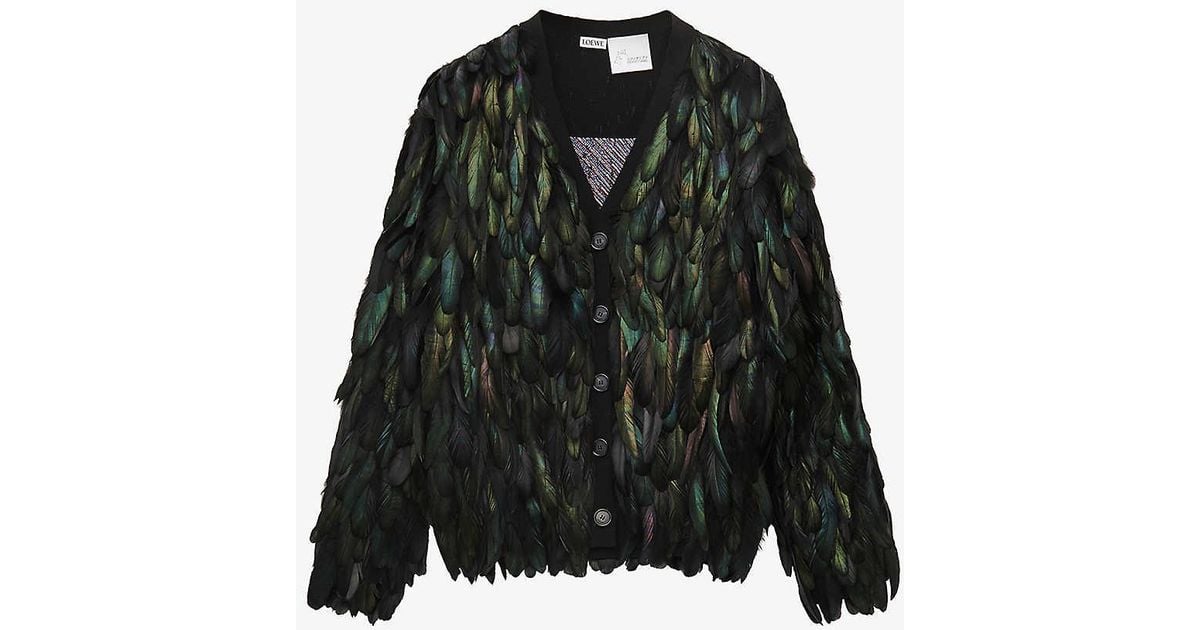 Loewe X Howl's Moving Castle Howl Faux Feather-trimmed Wool-blend