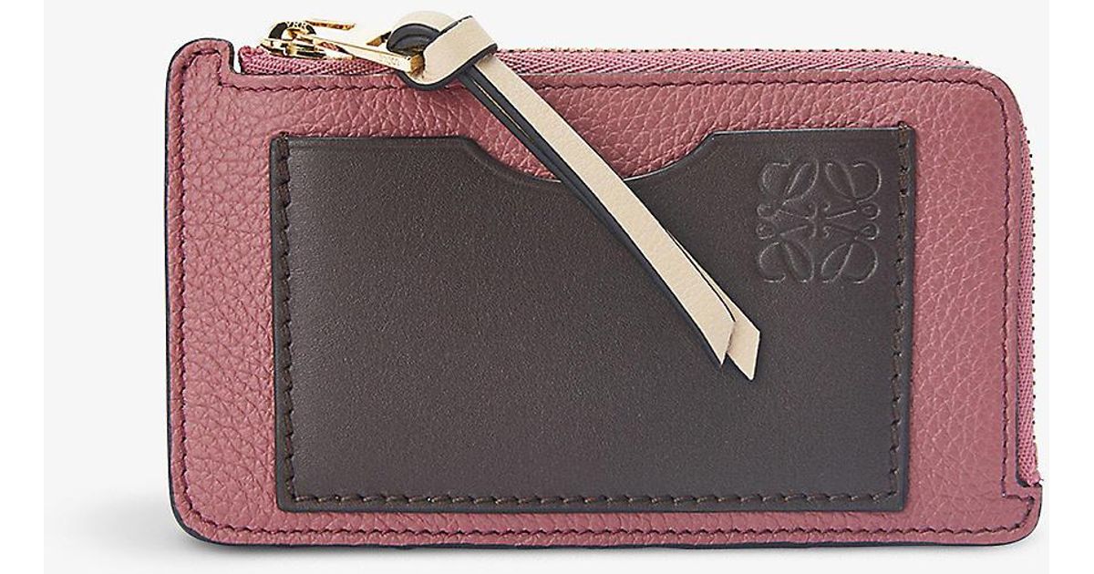 Loewe Anagrammed Leather Coin And Card Holder Lyst Australia
