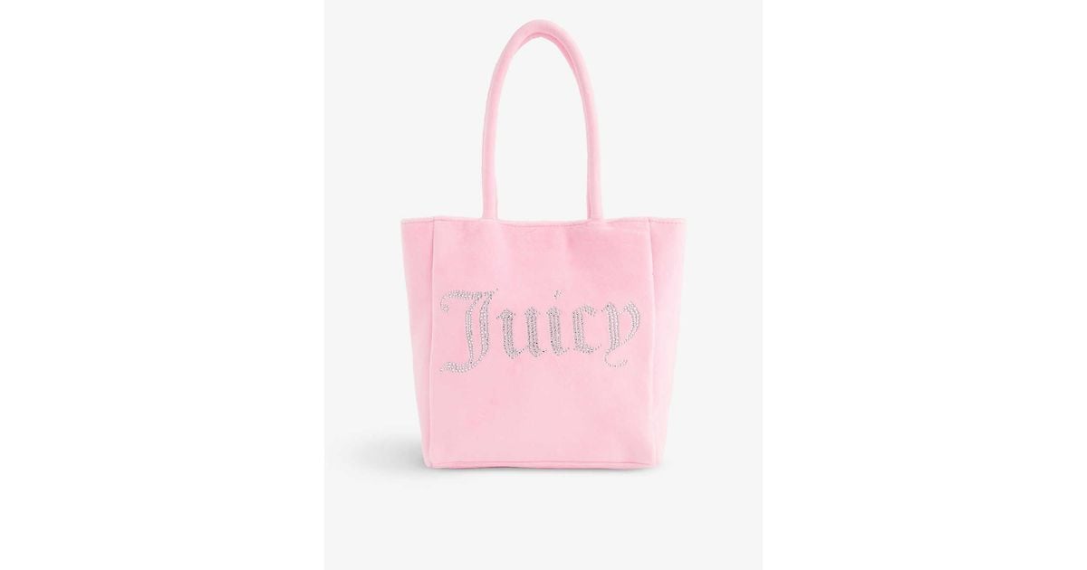 Juicy Couture Crystalembellished Velour Tote Bag in Pink Lyst