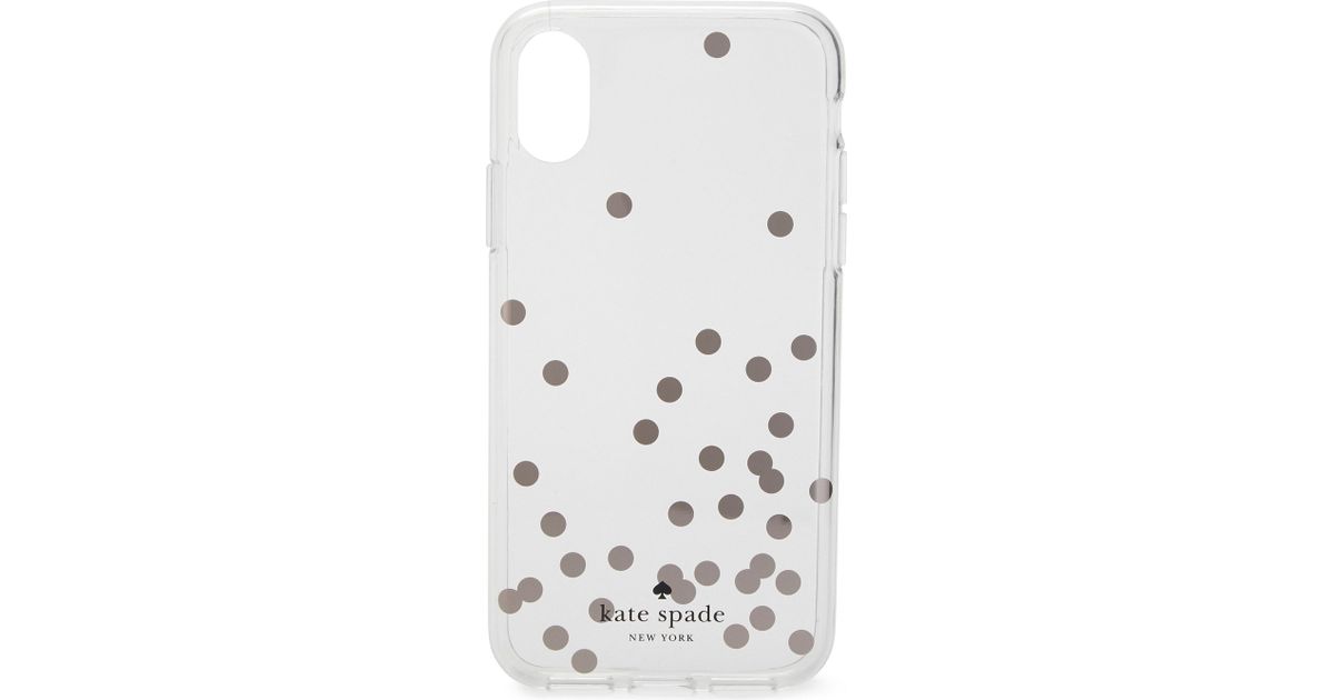 Kate Spade Confetti Rose Gold Foil Iphone X Case In Metallic Lyst