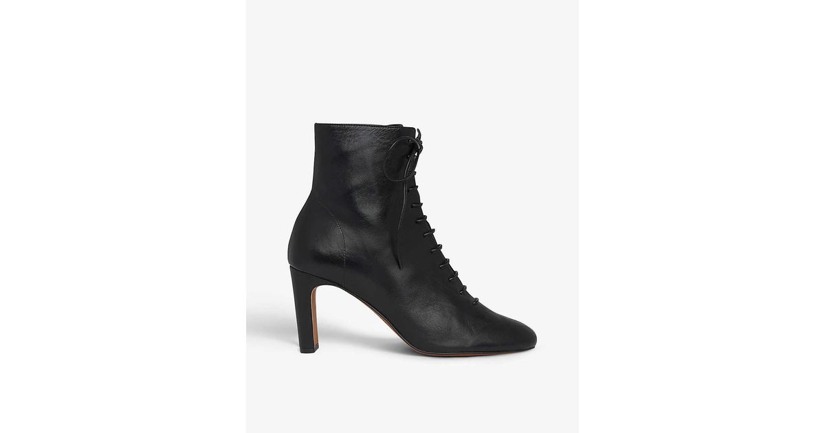 Whistles Dahlia Leather Laceup Boots in Black Lyst