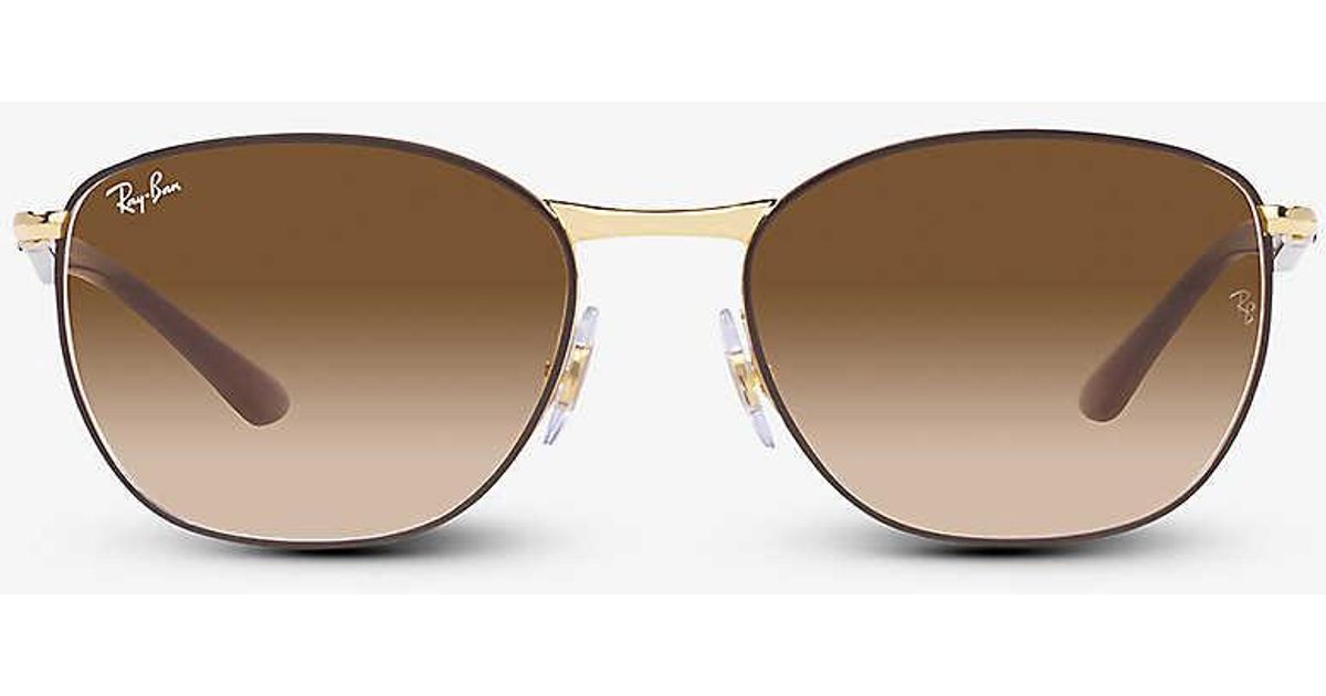 Ray-Ban Rb3702 Pillow-frame Metal Sunglasses in Brown | Lyst UK