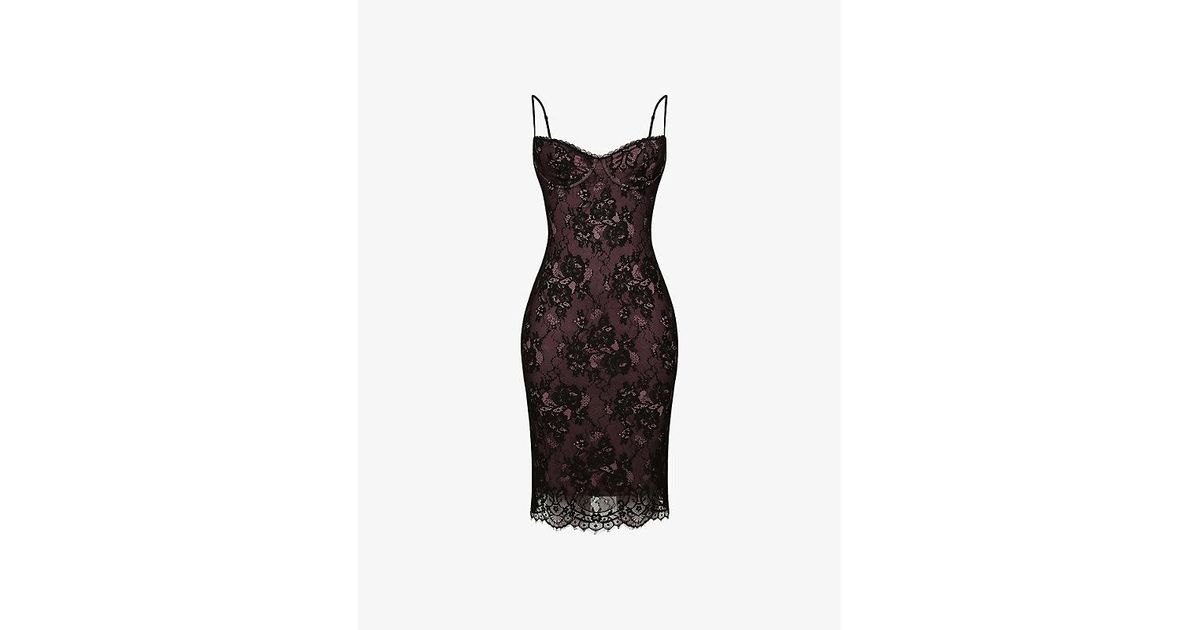 House Of Cb Escala Sweetheart-Neckline Lace Midi Dress in White | Lyst UK