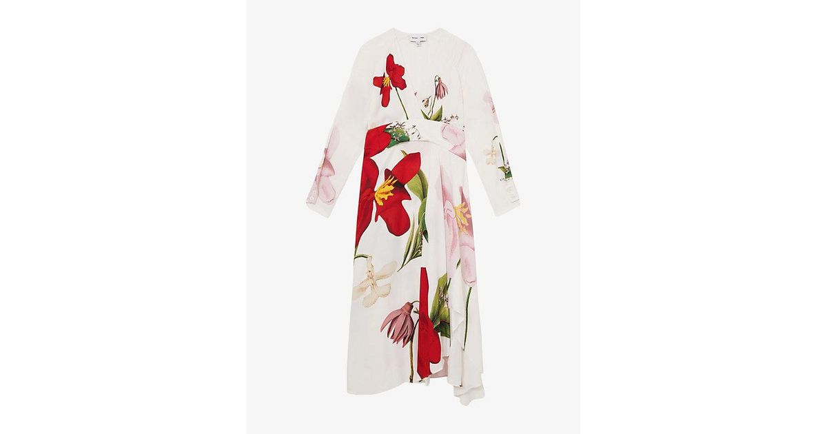【海外限定】REISSワンピース☆Nola Reiss | NYBG Floral-Print Reiss X Nygb Nola Floral-Print Woven Maxi Dress in Red | Lyst