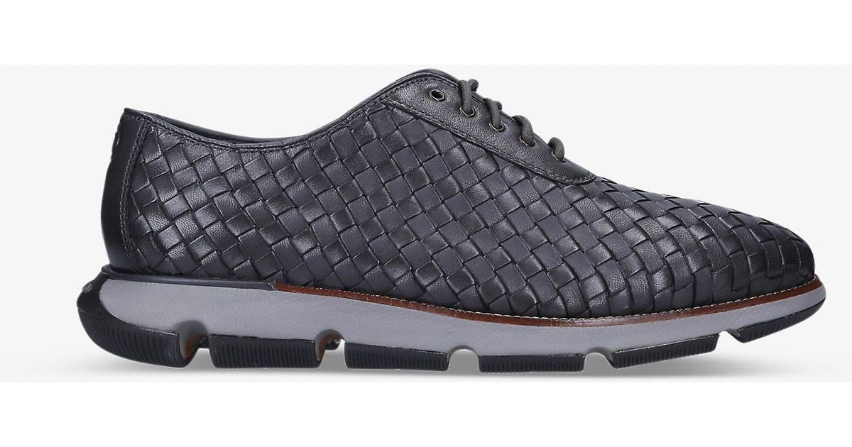 Cole Haan 4.zerogrand Woven Leather Oxford Shoes in Grey/Dark (Grey