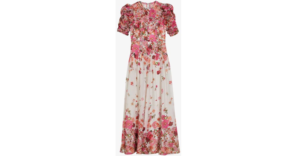 Ted Baker Alviano Pressed Floral-print Woven-blend Maxi