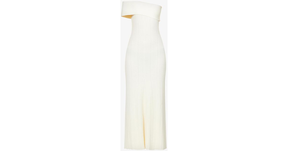 Anna Quan Brea Off-shoulder Stretch Cotton-blend Maxi Dress in White - Lyst