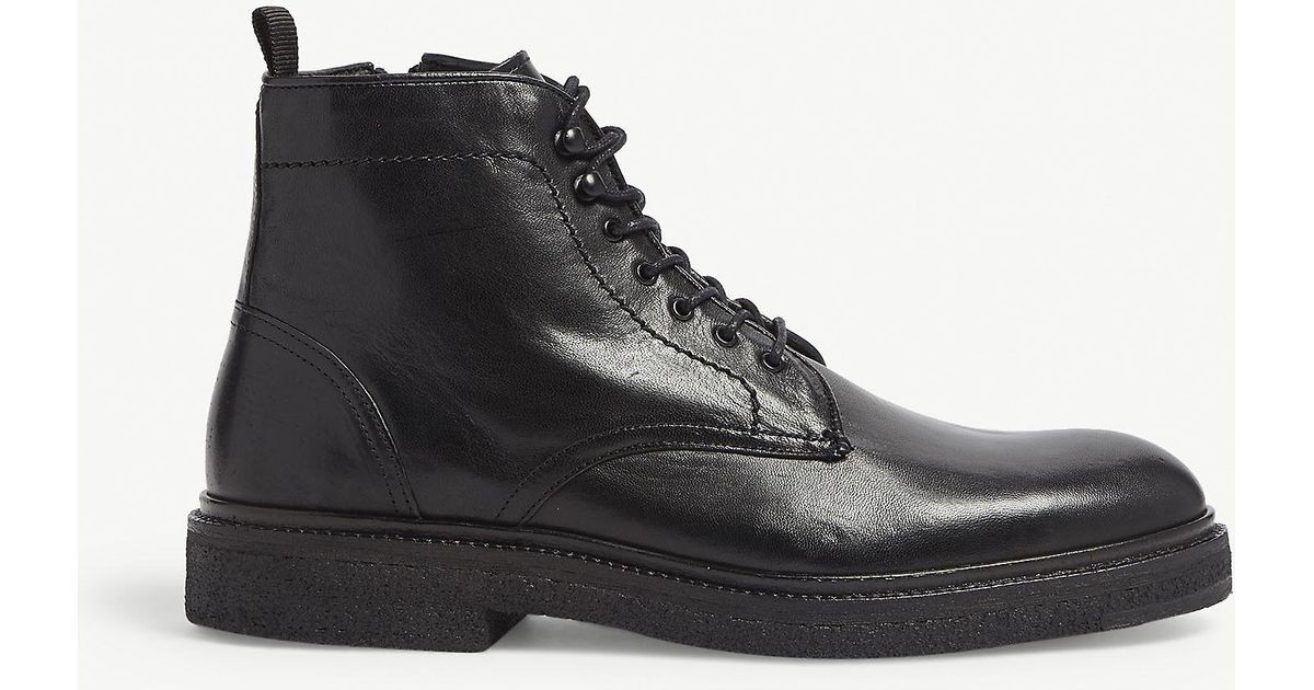 The Kooples Buffalo Leather Ankle Boots in Black for Men Lyst
