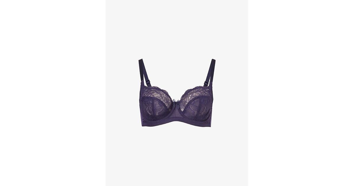 Panache Imogen Stretch-mesh Balconette Bra in Blue | Lyst