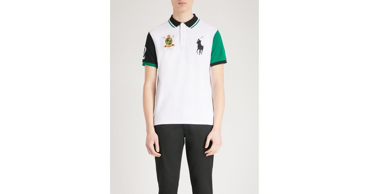 Lyst Polo Ralph Lauren Custom Logo Embroidered Cotton Mesh Lyst Polo Ralph Lauren Custom Logo Embroidered Cotton Mesh Shirt In White For Men