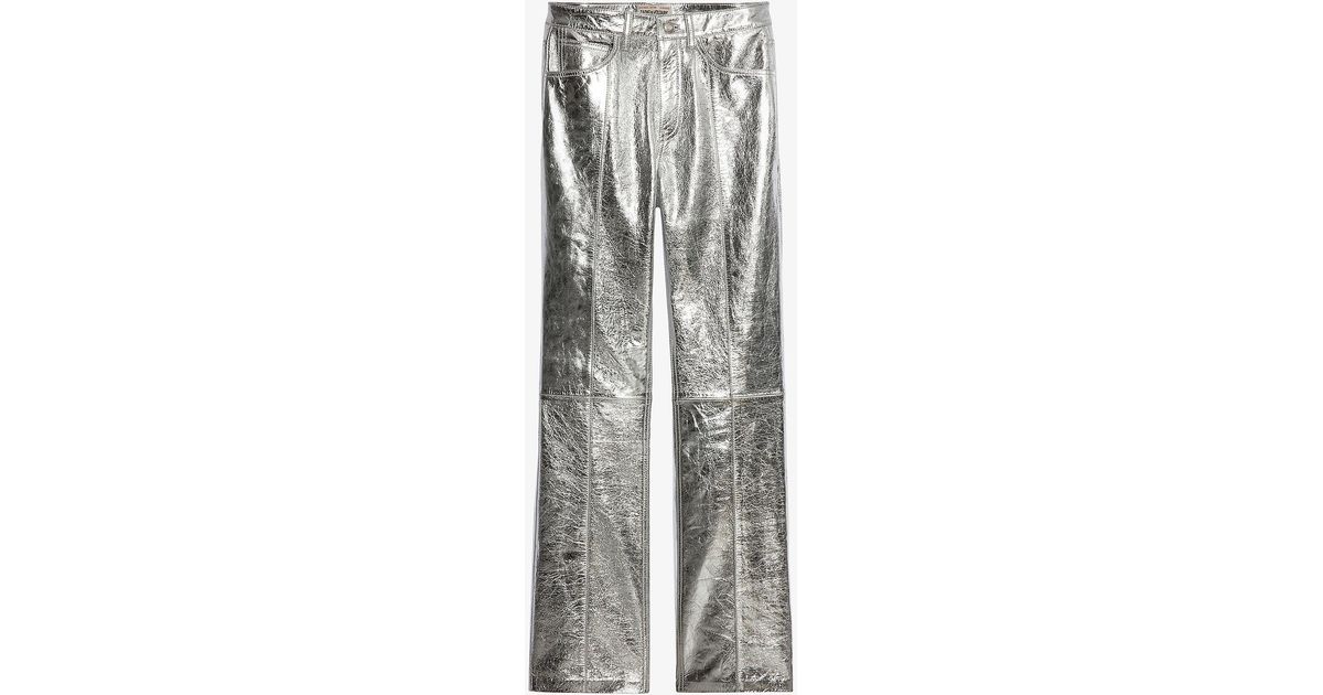Zadig & Voltaire Poete Metallic Leather Trousers | Lyst UK
