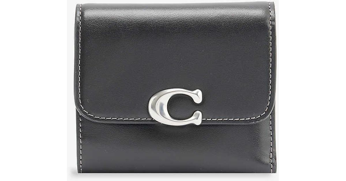 COACH Bandit Logo plaque Leather Wallet in Black Lyst UK