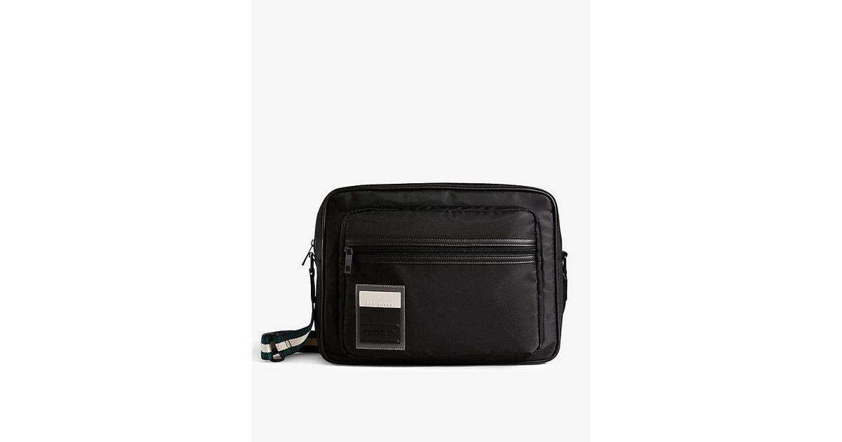 Ted Baker Matts Brand-patch Zip-pocket Nylon Messenger Bag in Black for Men  | Lyst