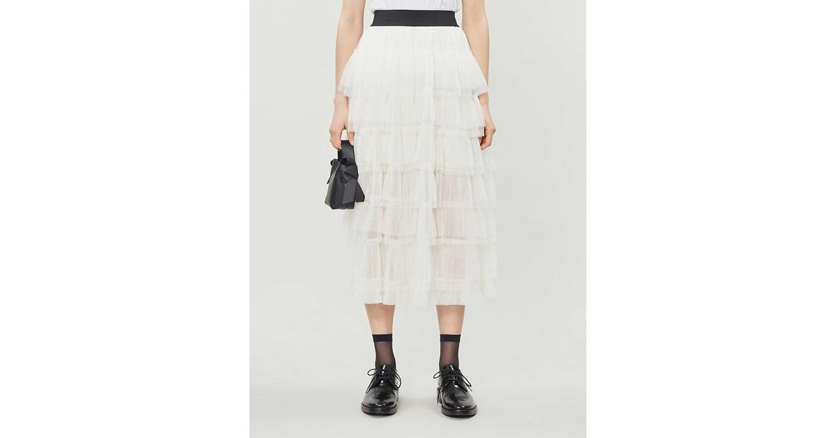 maje-WHITE-Tiered-Ruffle-Mesh-