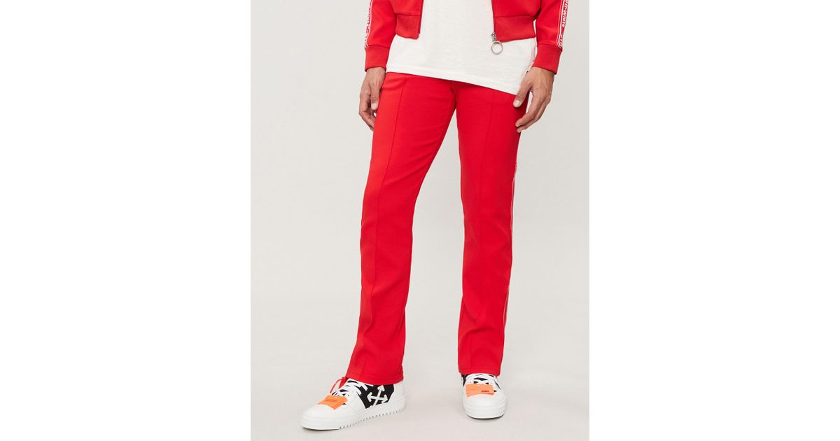 off white stripe red tracksuit
