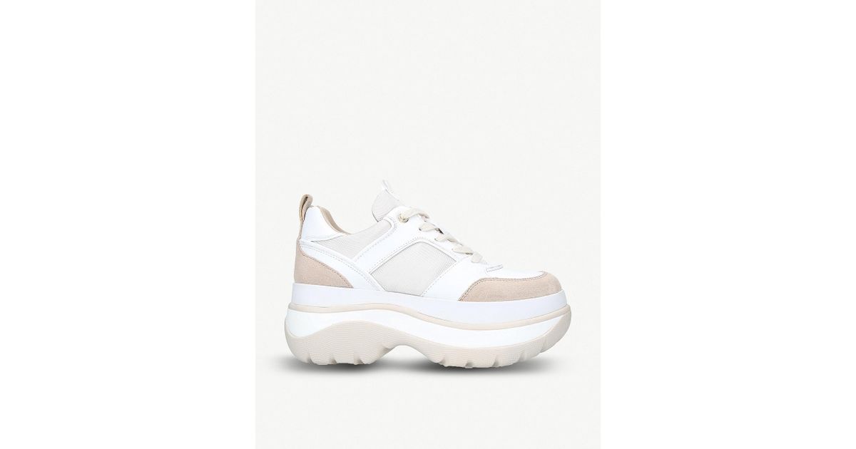 felicia leather and canvas platform trainer