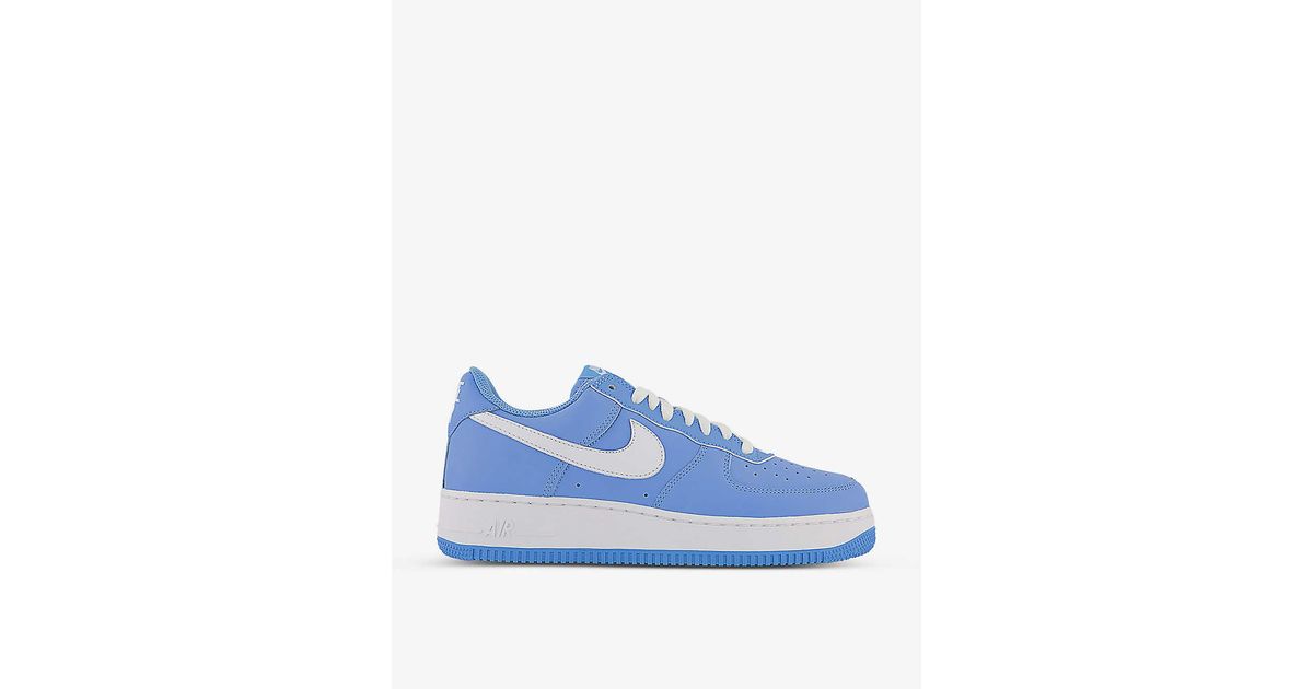 Nike Air Force 1 '07 Logoembossed Leather Lowtop Trainers in Blue for