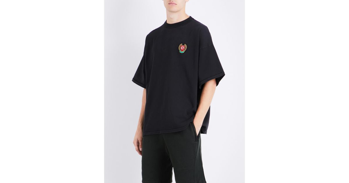 Yeezy Season 5 Badge-detail Cotton-jersey T-shirt in Black for Men | Lyst