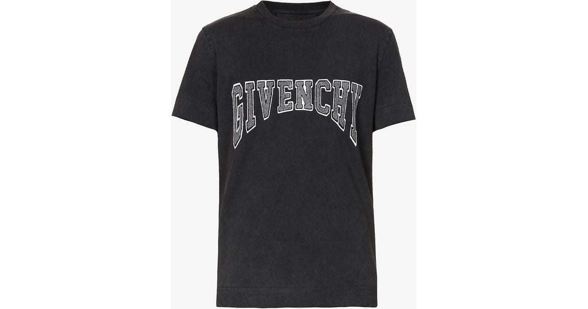 Shop Givenchy Logo Embroidered College Classic-Fit T-Shirt