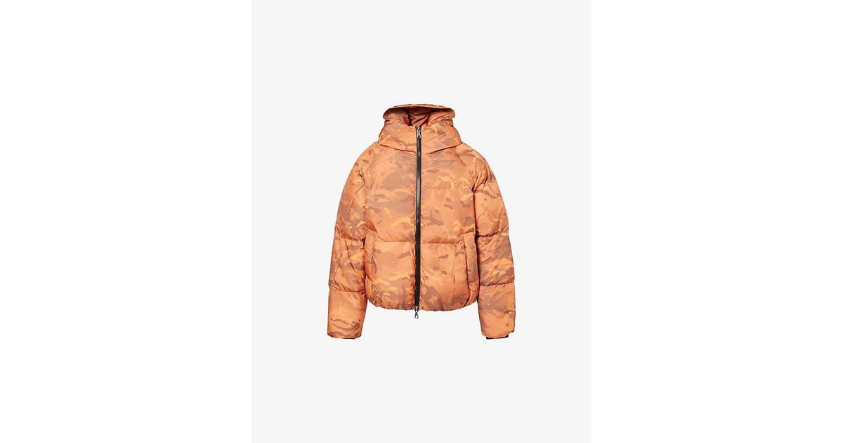 Cole Buxton Camouflage-Pattern Hooded Shell-Down Jacket in Orange for ...