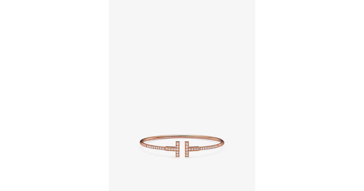 Pave Wire Tiffany & Co. Tiffany T Pavé Wire 18Ct Rose- And 0.48Ct Brilliant-Cut ...