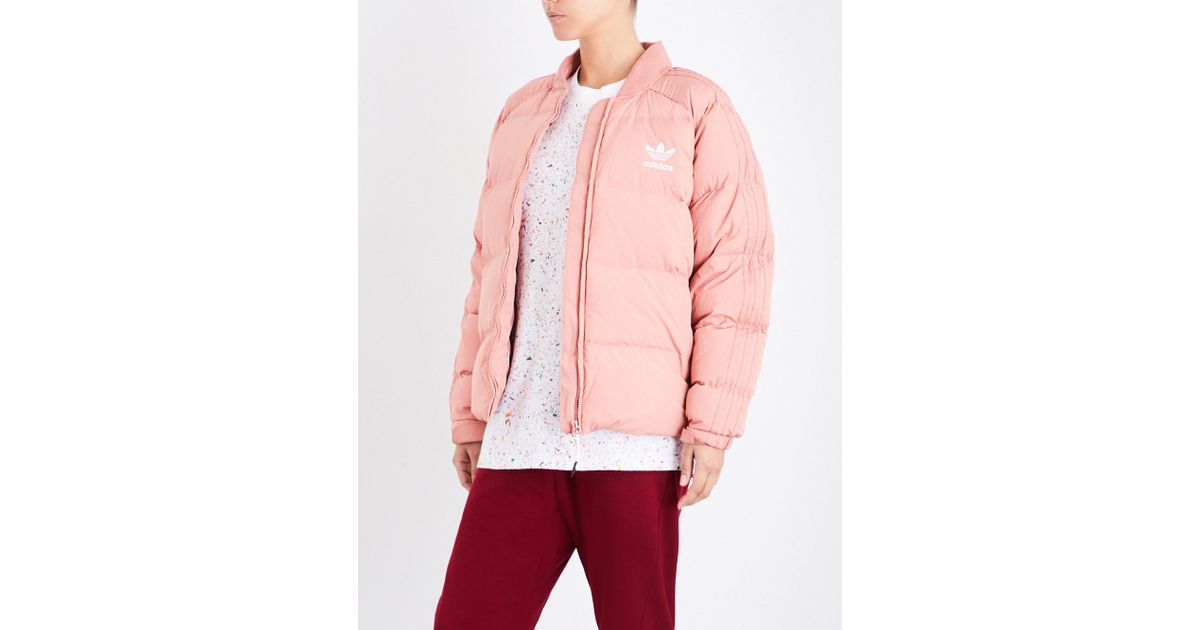 adidas pink puffer coat