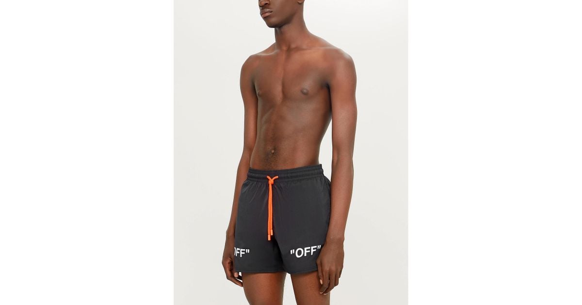 Off-White c/o Virgil Abloh Synthetic Off-white X Vilebrequin Logo-print  Swim Shorts in Black for Men | Lyst