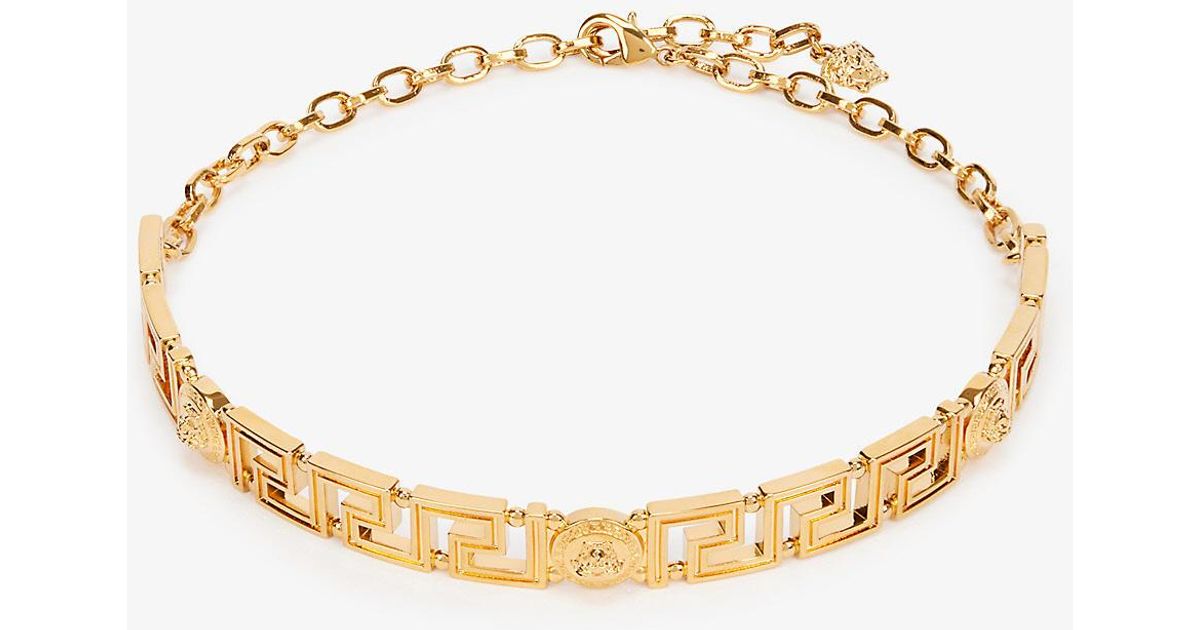 Versace La Greca Brass Choker Necklace in Metallic | Lyst Canada