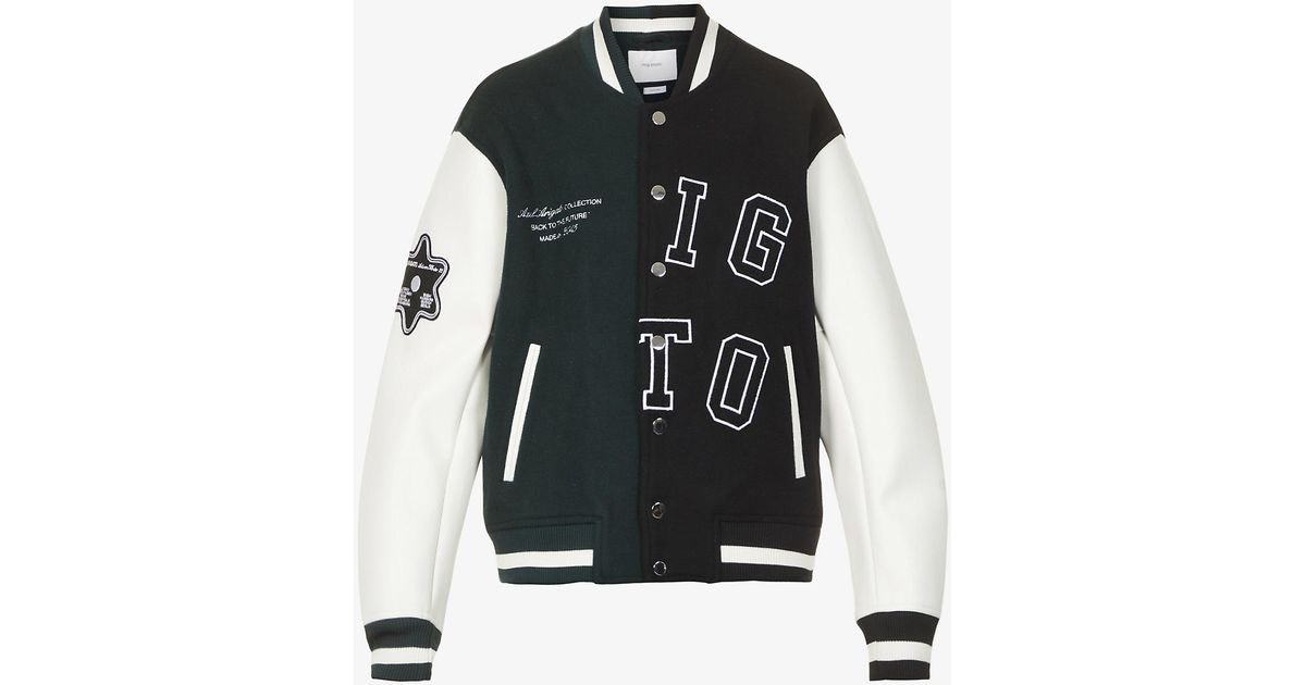 Axel Arigato Offense Woolblend Varsity Jacket in Black for Men Lyst