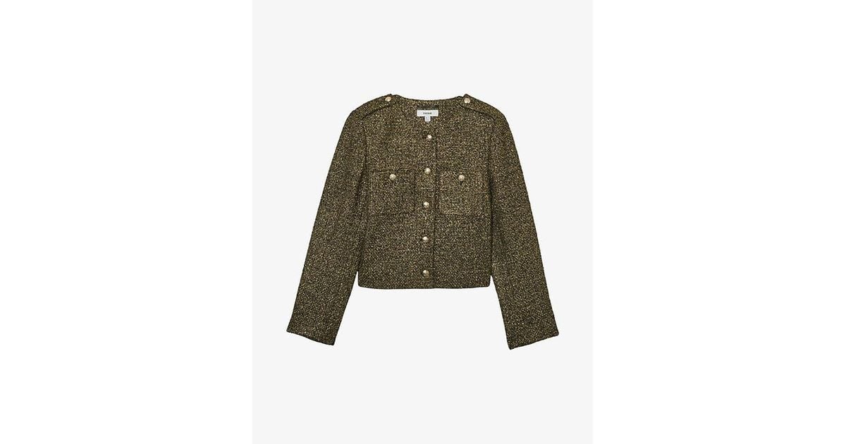 【海外限定】REISSジャケット☆Wynee cropped regular-fit woven Reiss Wynee Cropped Regular-Fit Woven Jacket in Green | Lyst UK