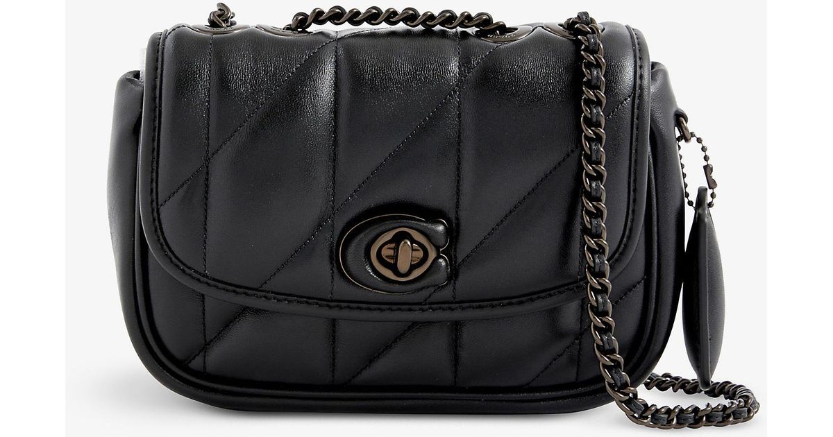 COACH Madison Quilted Leather Shoulder Bag in Black | Lyst Australia