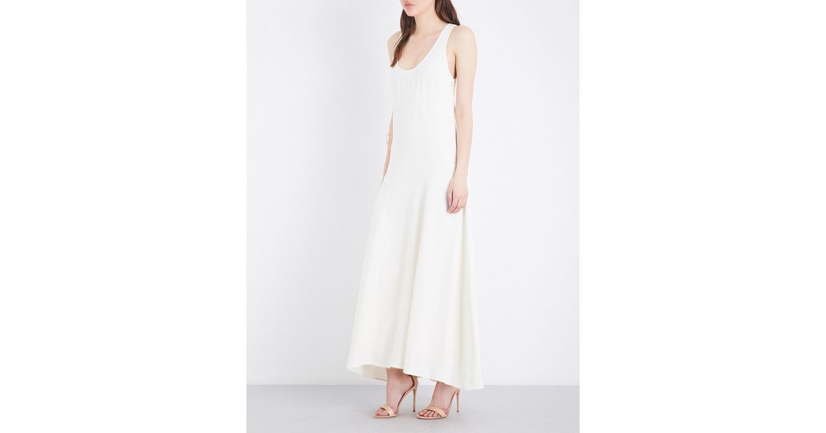 Theory Rosina Crepe Maxi Dress in Ivory (White) | Lyst Canada