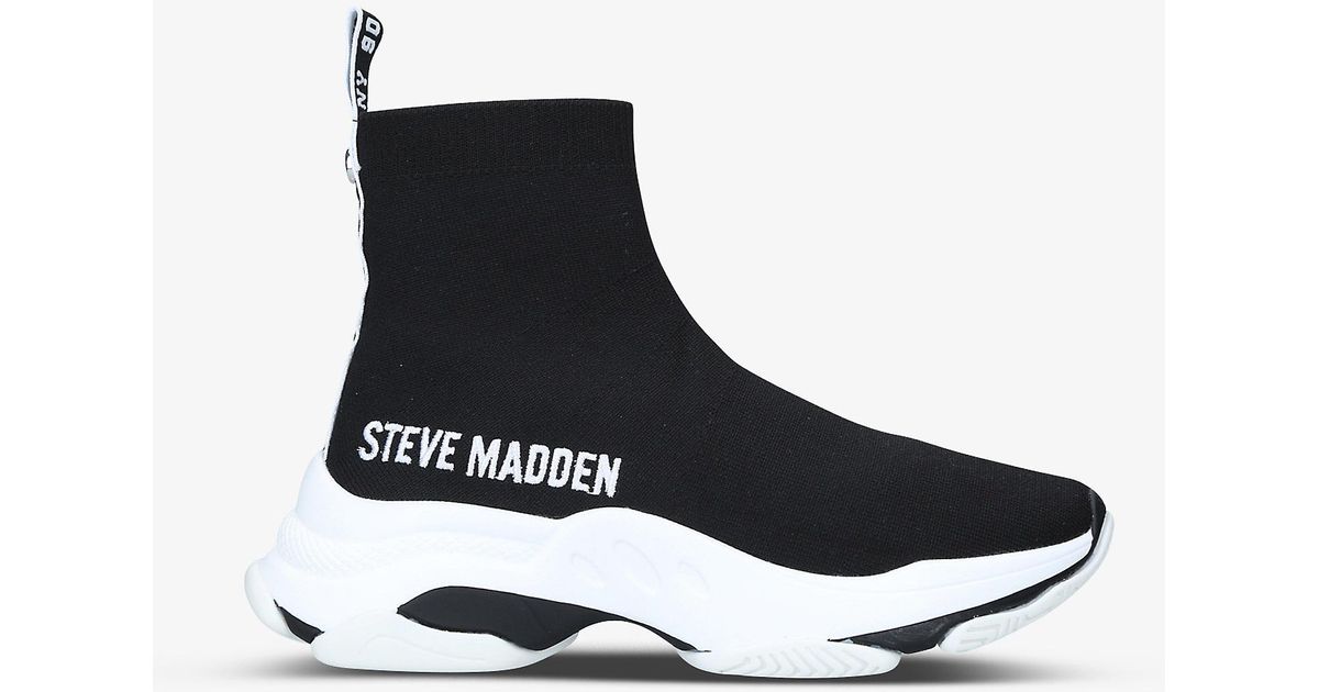 steve madden master sock trainers in black