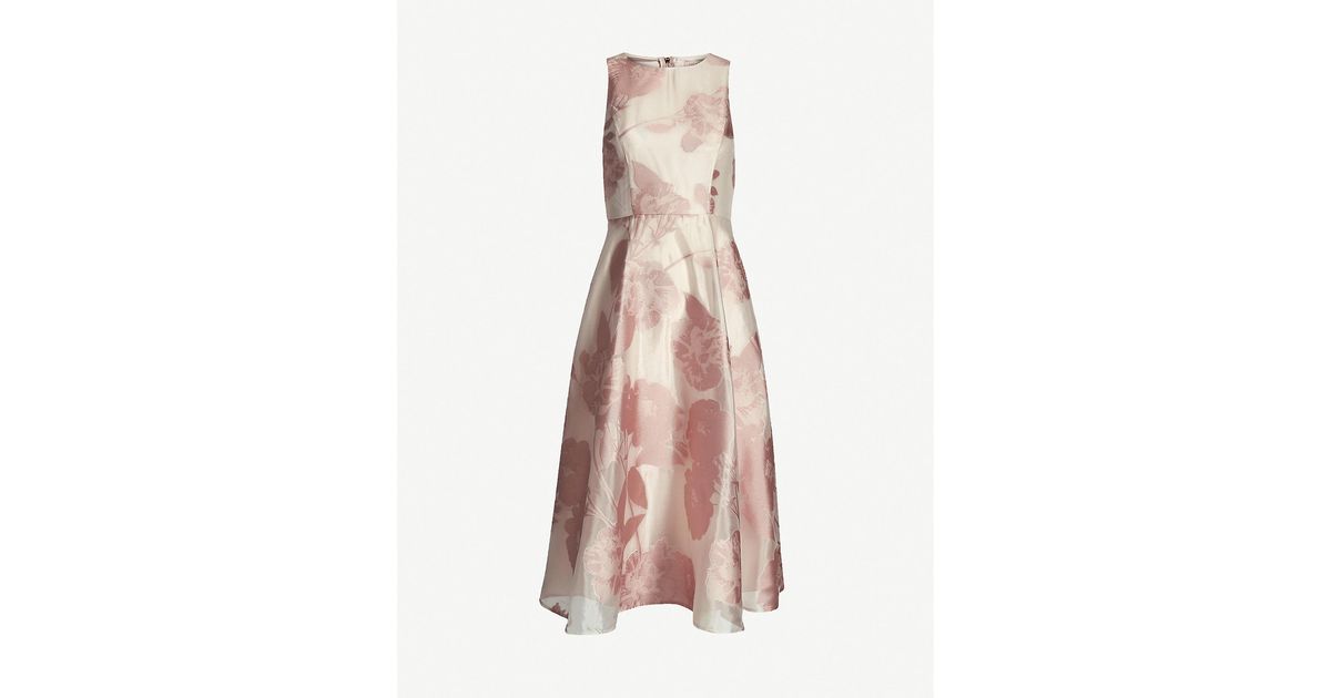 Ted Baker Sleeveless Floral Midi Dress in Pink Lyst UK