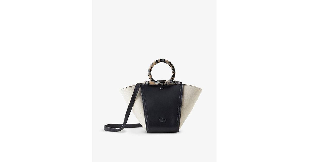 Mulberry Rider's Canvas And Leather Top-handle Bag in Black | Lyst Canada