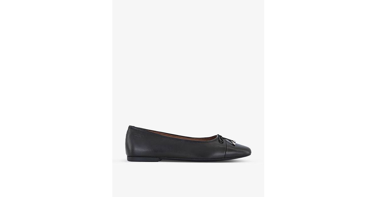 Vagabond Shoemakers Jolin Bow-embellished Leather Ballet Flats in Black ...