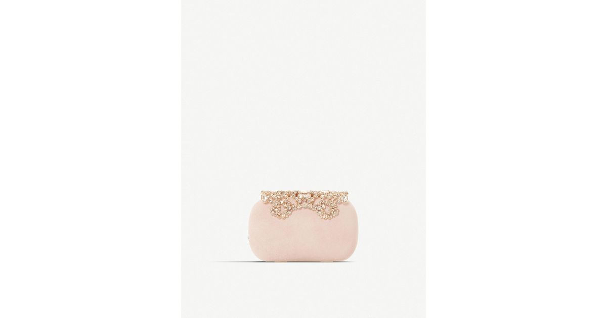 blush pink suede clutch bag