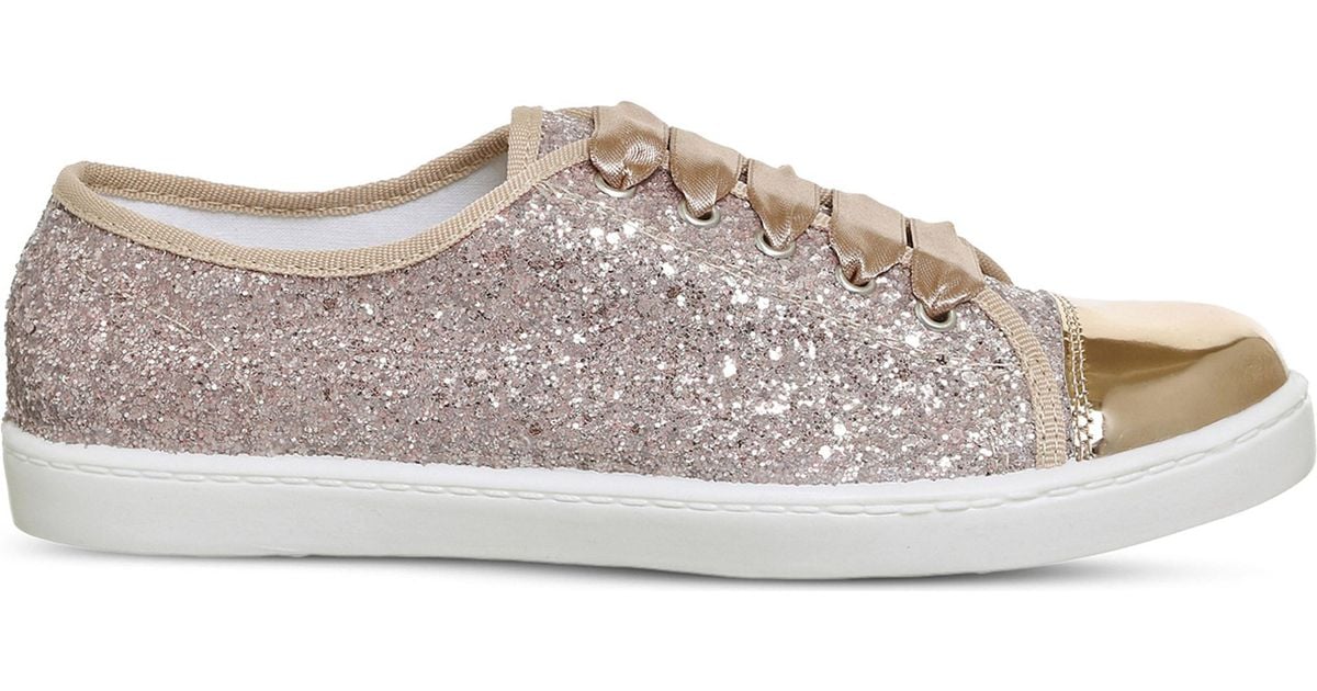 gold glitter trainers