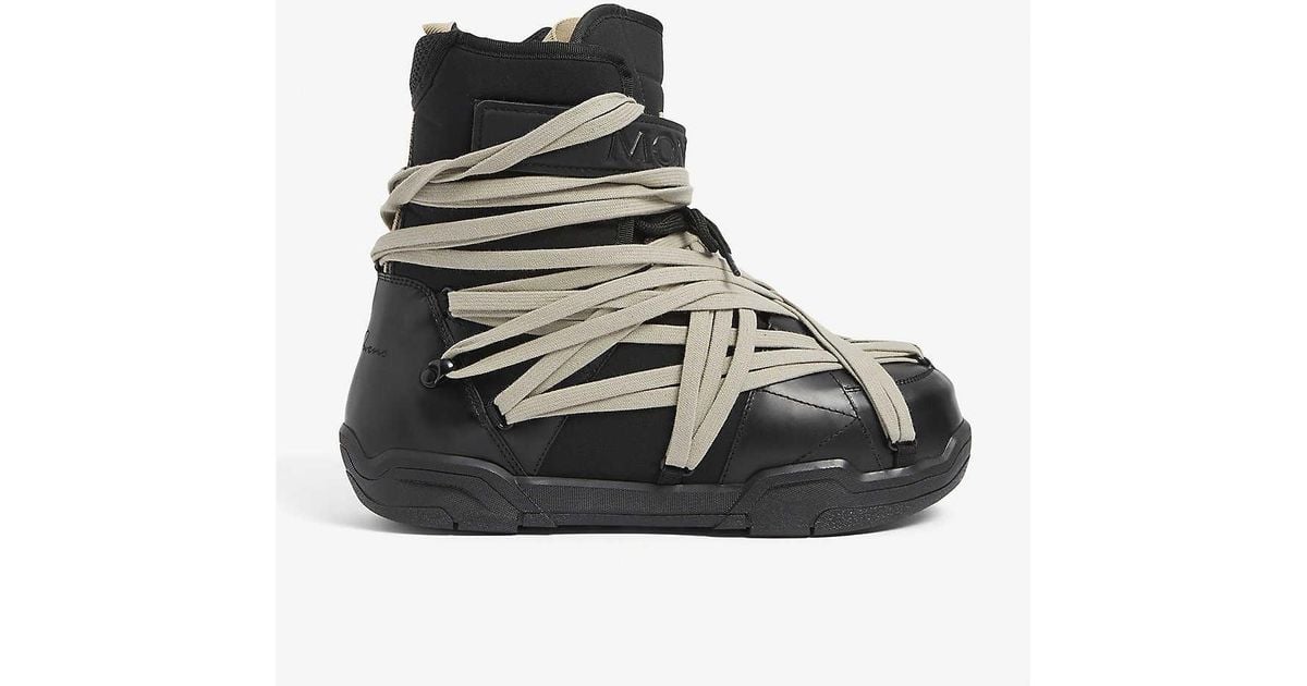 Rick Owens Moncler + Amber Leather Snow Boots in Black for Rick Owens Moncler + Amber Leather Snow Boots in Black for