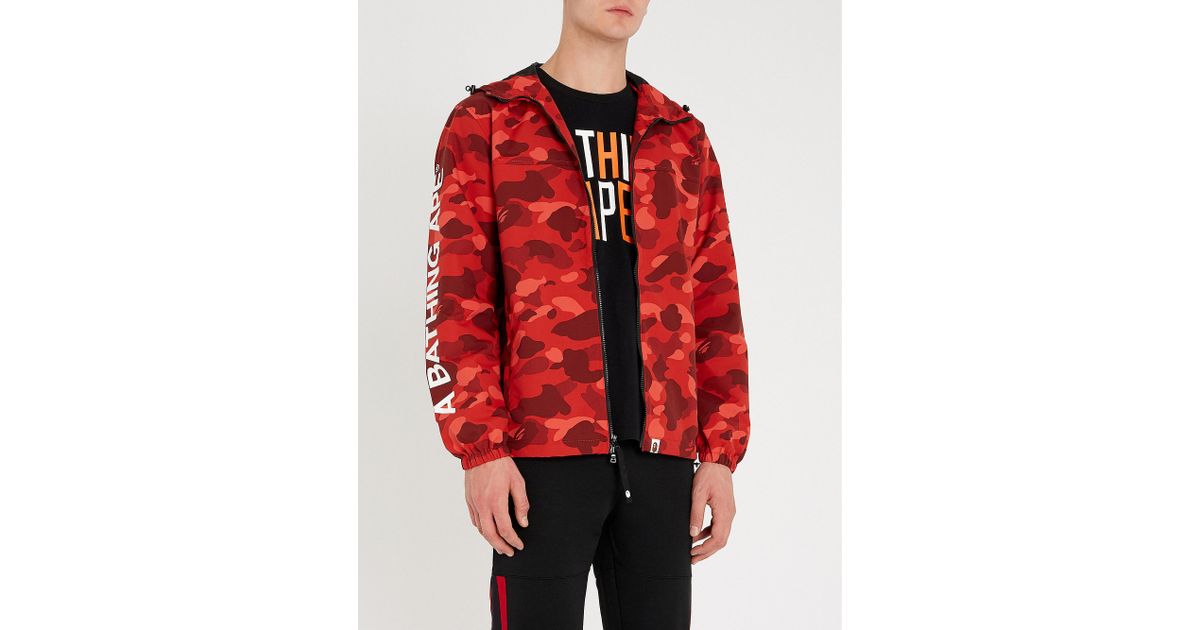bape jacket red