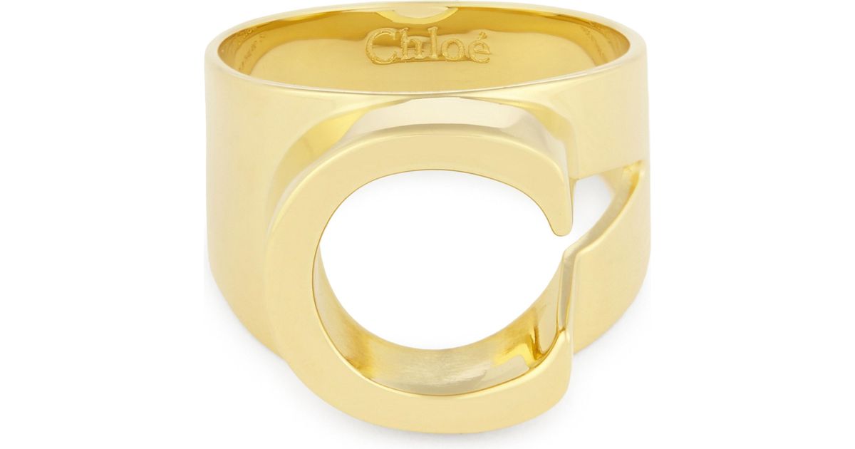 Chloé Alphabet C Ring in Gold (Metallic) | Lyst
