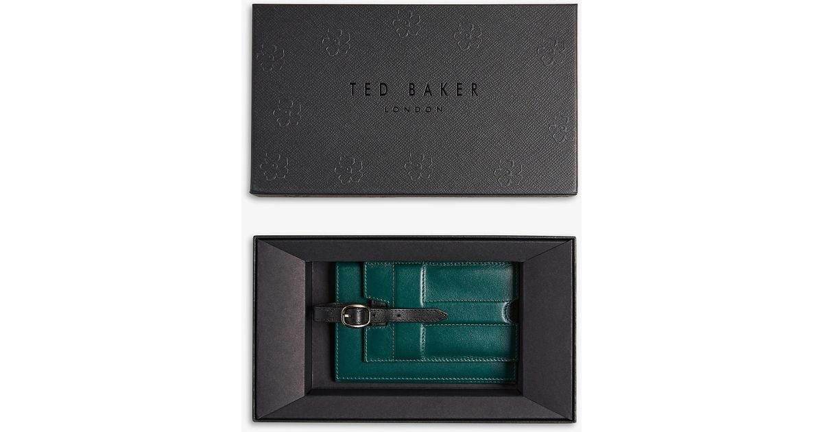 Ted Baker Ansam Logoembossed Leather Passport Holder And luggage Tag