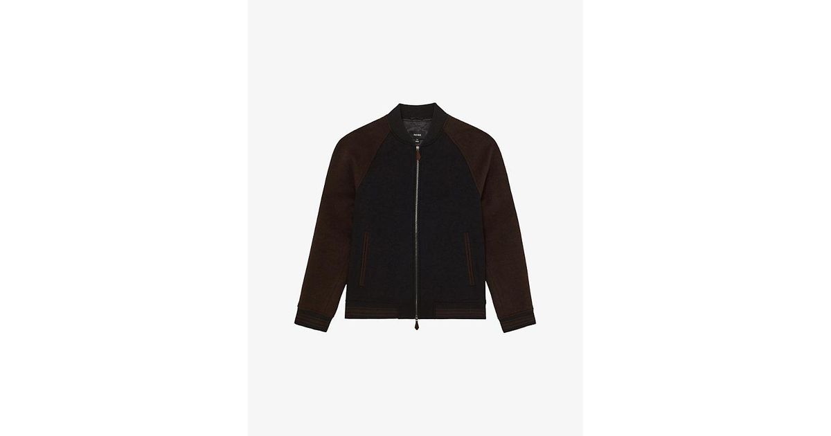 Woolx Rylan Reiss Rylan Zip-Up Wool-Blend Bomber Jacket in Black for Men | Lyst