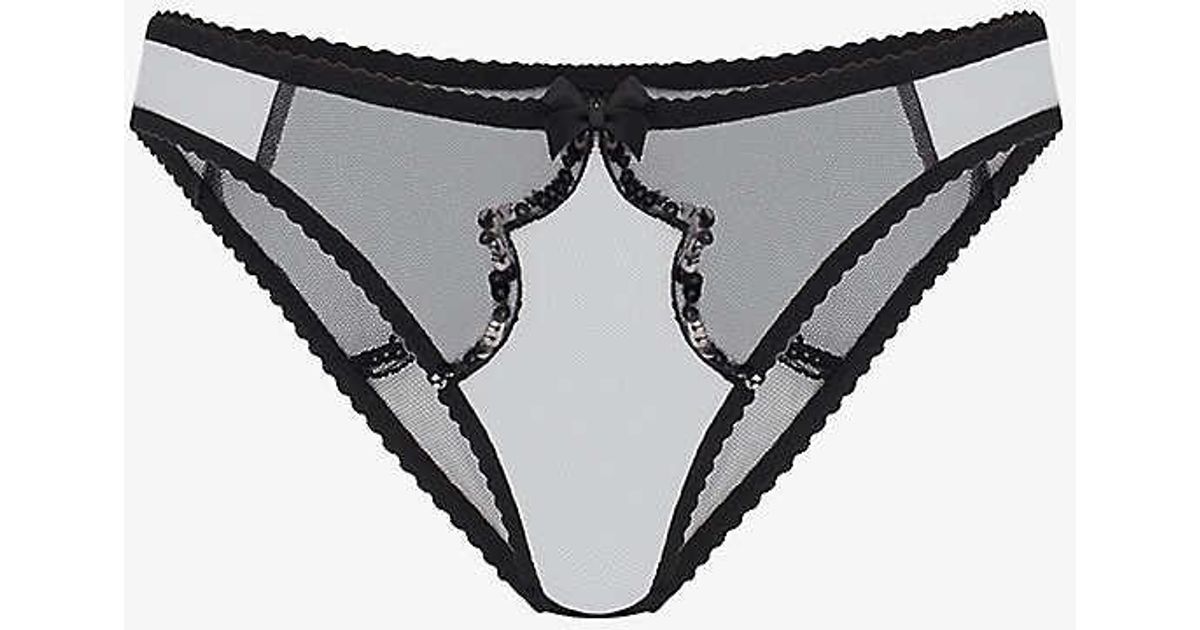 Agent Provocateur Lorna Party Sequinned Low-rise Mesh Briefs in Black ...