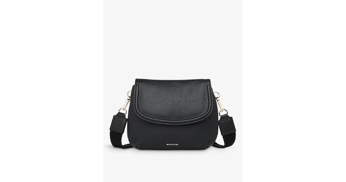 Whistles Nala Saddleshape Leather Crossbody Bag in Black Lyst