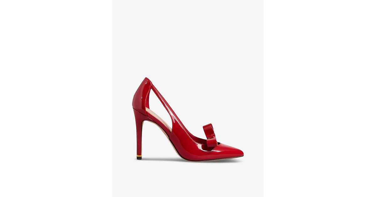 Ted Baker Bow embellished Cut out Patent leather Court Shoes in